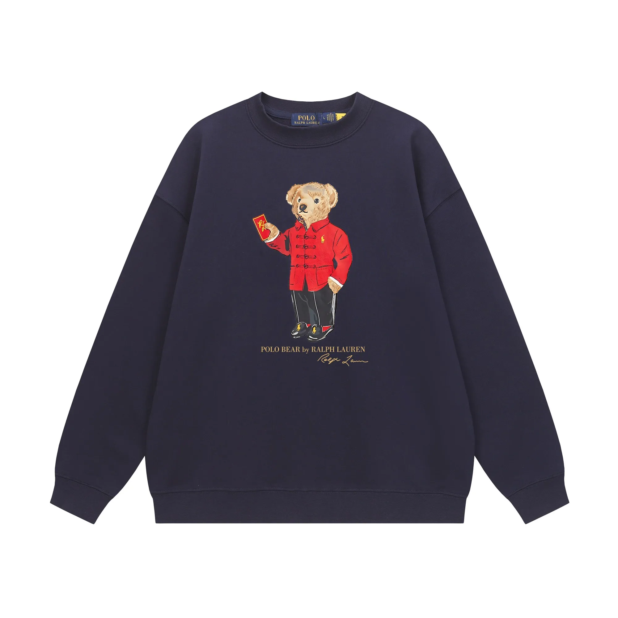 P200 Long-term stock] RalphLauren/Ralph Lauren 2025 autumn and winter new bear letter print 420g heavy large terry sweatshirt Ralph Lauren's age-reducing item, the coat fabric is made of 85% cotton ➕15% polyester, which not only retains the softness, comfort and breathability of cotton, but also adds the wear resistance and wrinkle resistance of polyester fiber, making the clothes more durable and easy to care for. Even in slightly cooler weather, you won't feel stuffy when wearing it. This kind of fabric has a natural crisp feel and is not easy to pill or deform. The bear on the chest is printed with English letters. It is full of color, full of three-dimensionality, and lifelike, adding a bit of liveliness and interest to the whole sweatshirt. There is no pressure to dress, regardless of age or gender. Complete accessories! Color: black, white, navy blue, light floral gray Size: M-L-XL-XXL